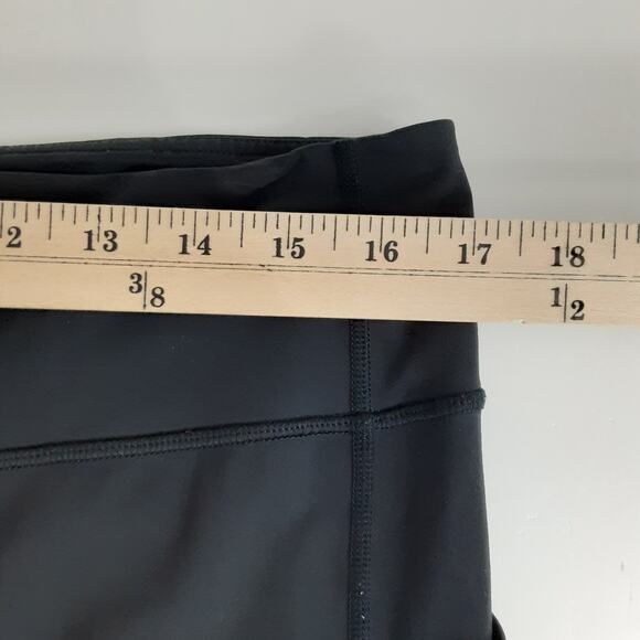 Lululemon Crop Leggings Black Mesh Cutout Low Rise Capri Womens 8 Athletic - Picture 11 of 13